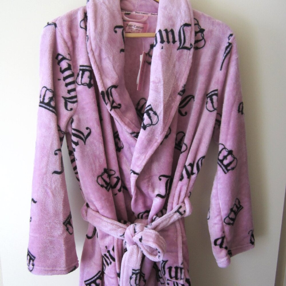 Juicy Couture Bathrobe Robe Crown Purple Sleepwear Women L/XL